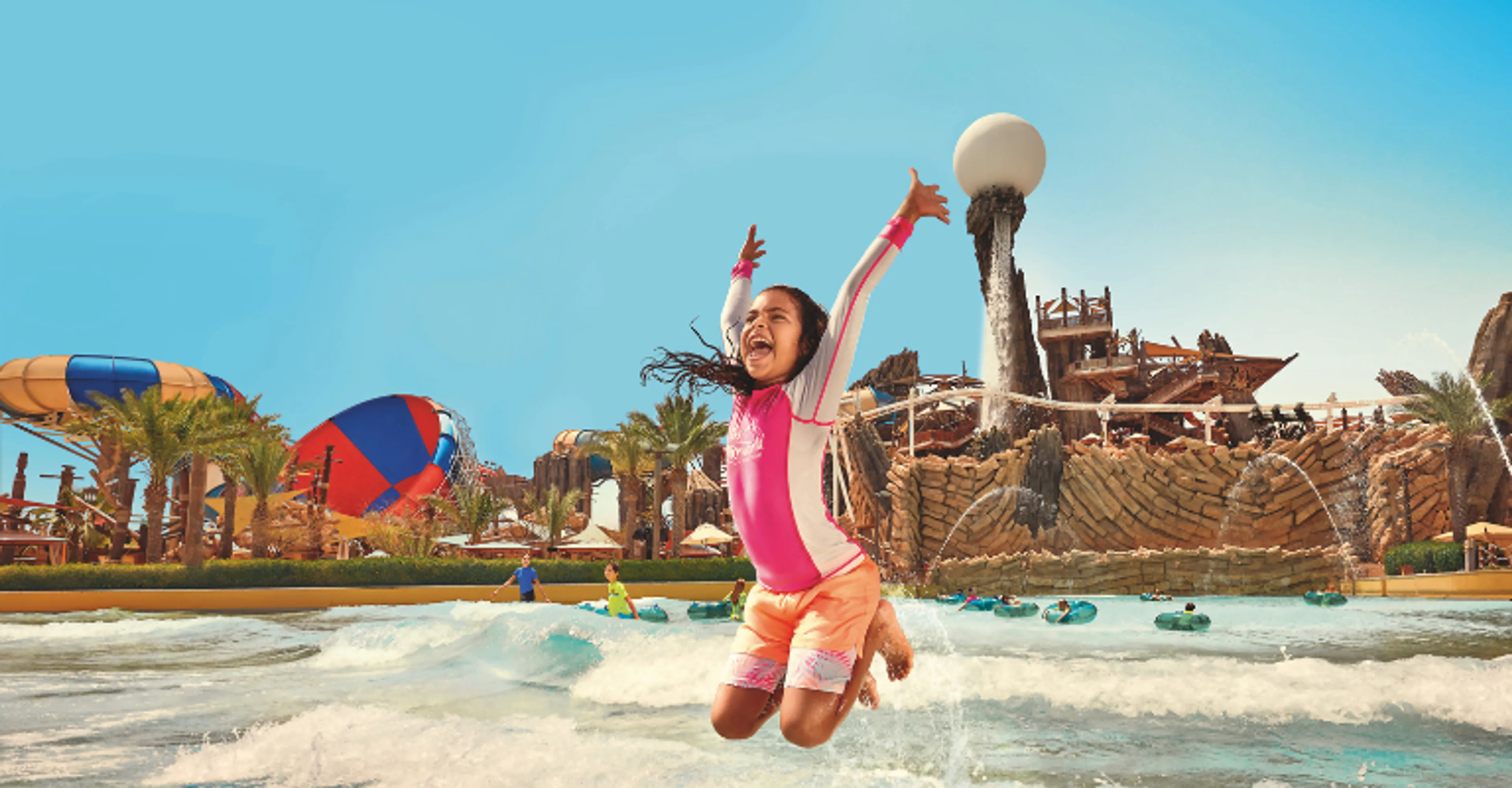 Water slides at a Dubai water park