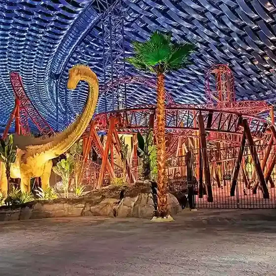 IMG Worlds of Adventure indoor park with Marvel and dinosaur themed zones