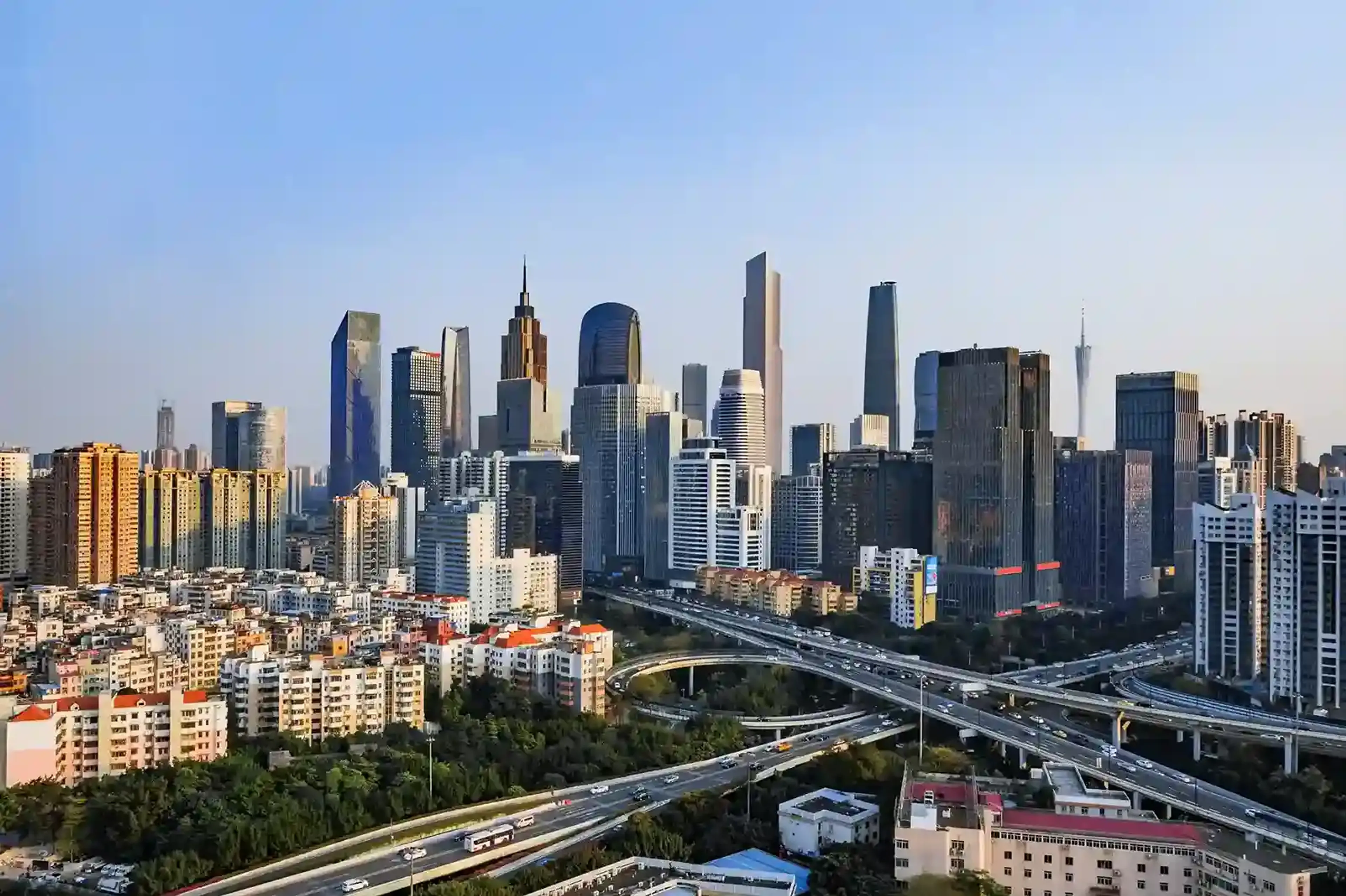 Guangzhou skyline and Pearl River cityscape in southern China