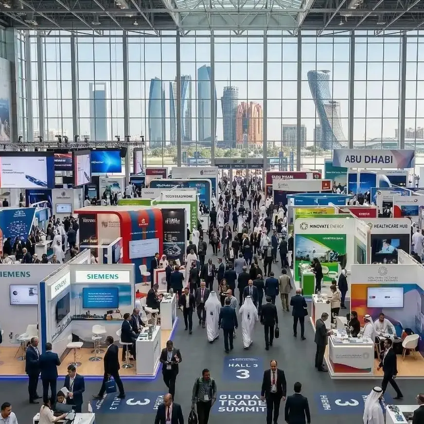 International exhibition hall setup at Abu Dhabi expo center