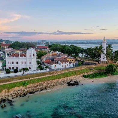 Galle Fort with colonial architecture and historic streets along Sri Lanka's southern coast