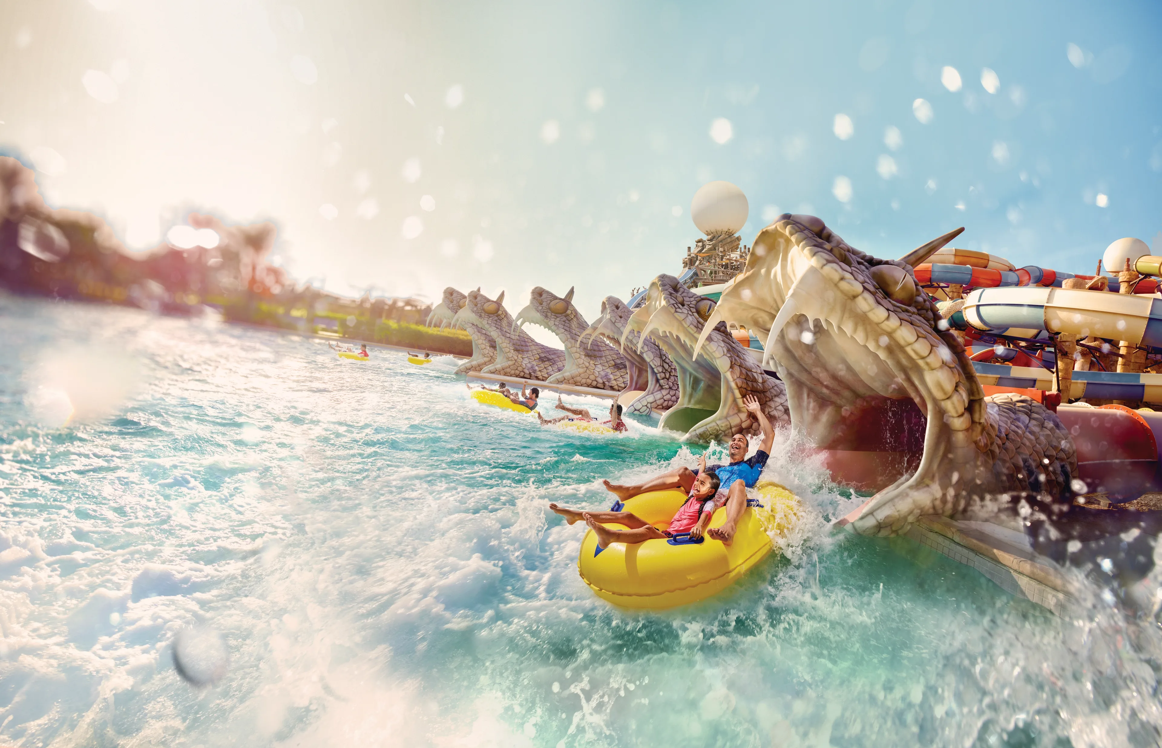 Dubai water park slides and pools offering a cool escape from the heat