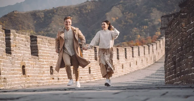 Travellers visiting famous attractions in China