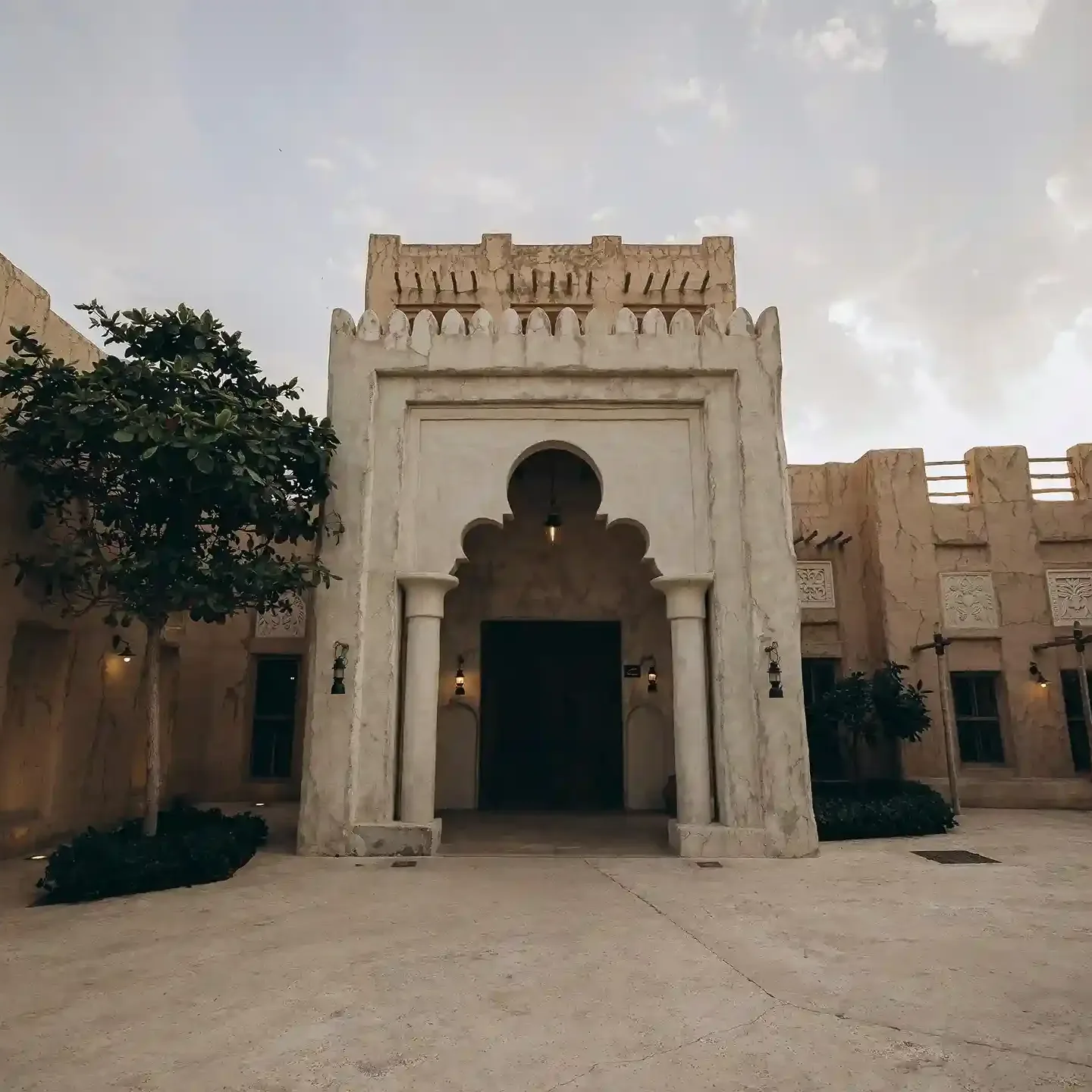 Al Shindagha Museum heritage buildings along Dubai Creek showcasing Emirati history