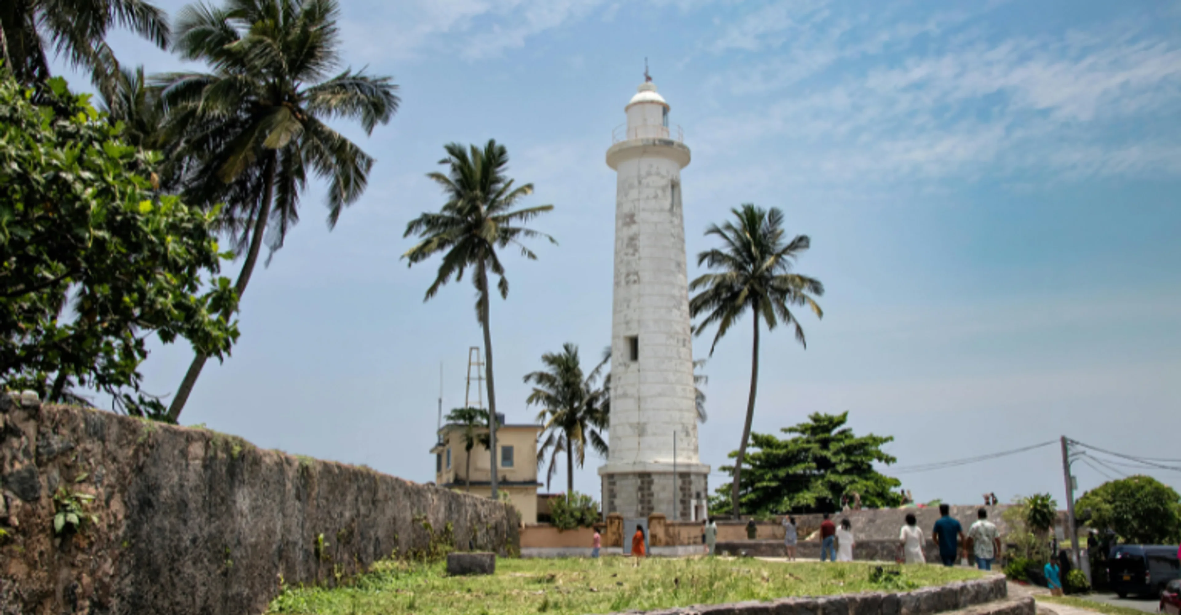 The lighthouse and palm-lined ramparts of Galle Fort