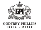 Godfrey Phillips India Limited logo: an ornate navy blue crest with decorative scrollwork and a crown-like design, with 'GPI' in the center and 'GODFREY PHILLIPS INDIA LIMITED' in gold text below.