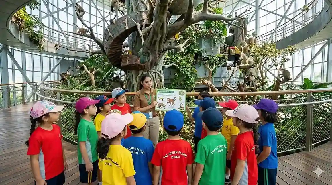 Students exploring mangroves and natural ecosystems during ecological tours in the UAE