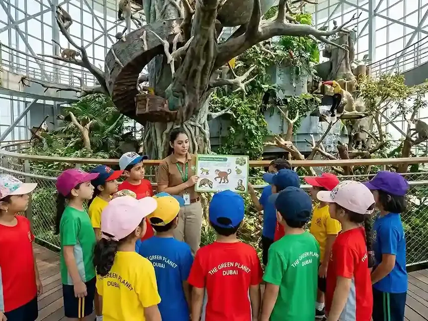 Students exploring mangroves and natural ecosystems during ecological tours in the UAE