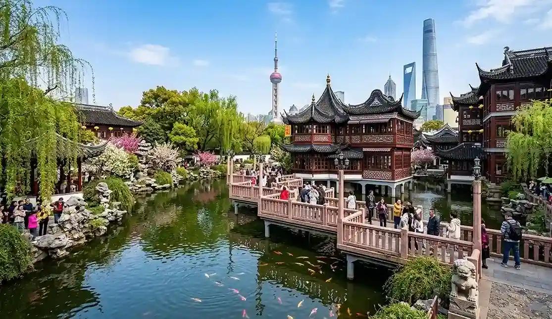 Chinese pagoda temple against a blue sky, featured on the China Highlights Tour homepage card