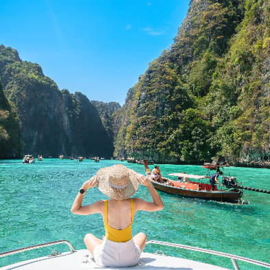 Phi Phi Island Tour with crystal-clear waters and white sand