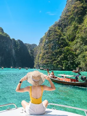 Phi Phi Island Tour with crystal-clear waters and white sand