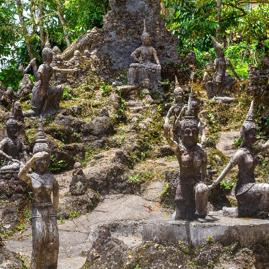 Secret Buddha Garden hidden sculptures in central Koh Samui