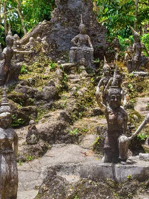 Secret Buddha Garden hidden sculptures in central Koh Samui