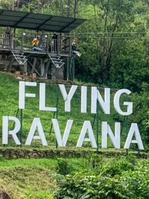 Flying Ravana zipline adventure above Ella's hills