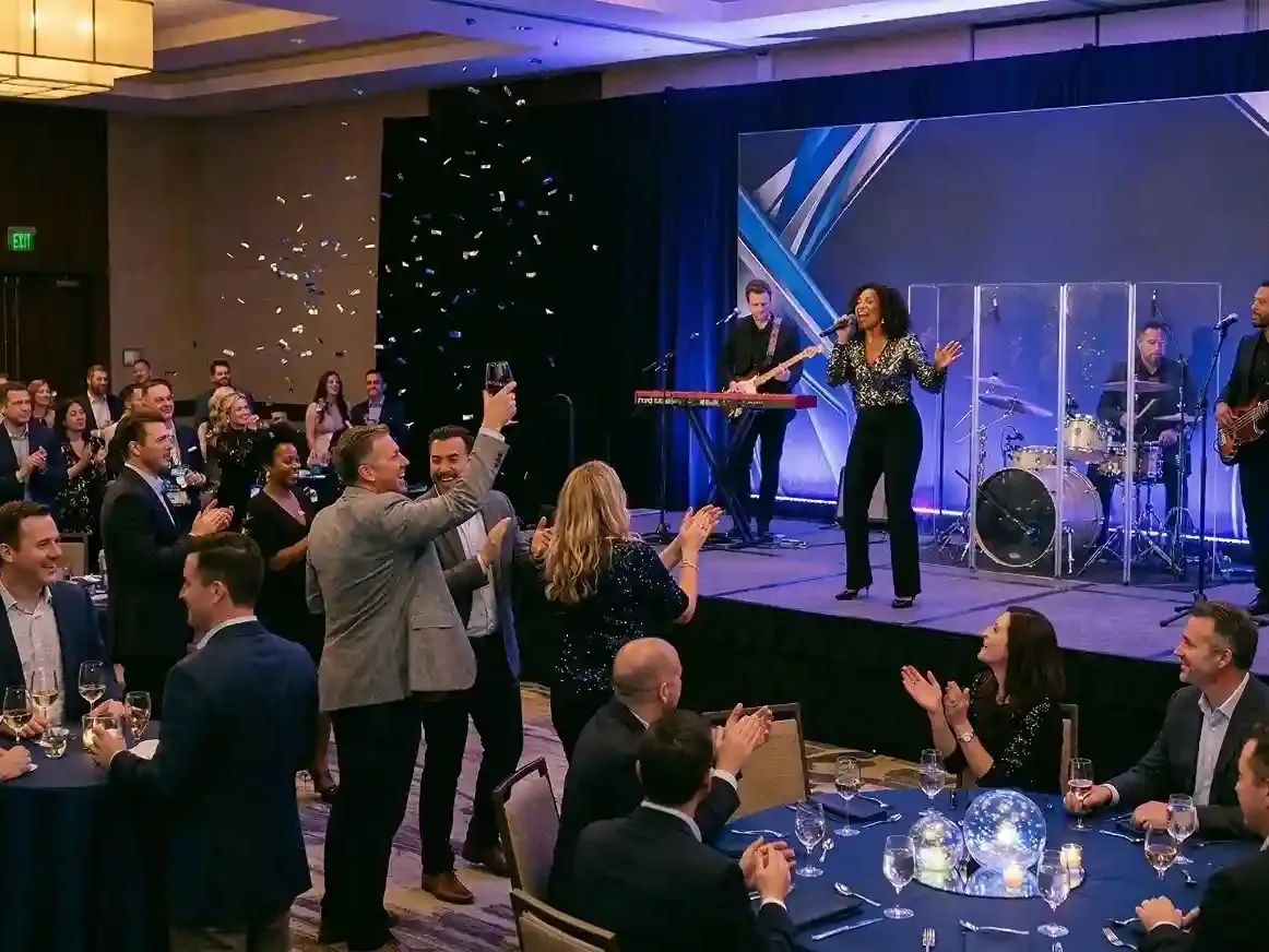 Creative event staging and themed corporate event setup