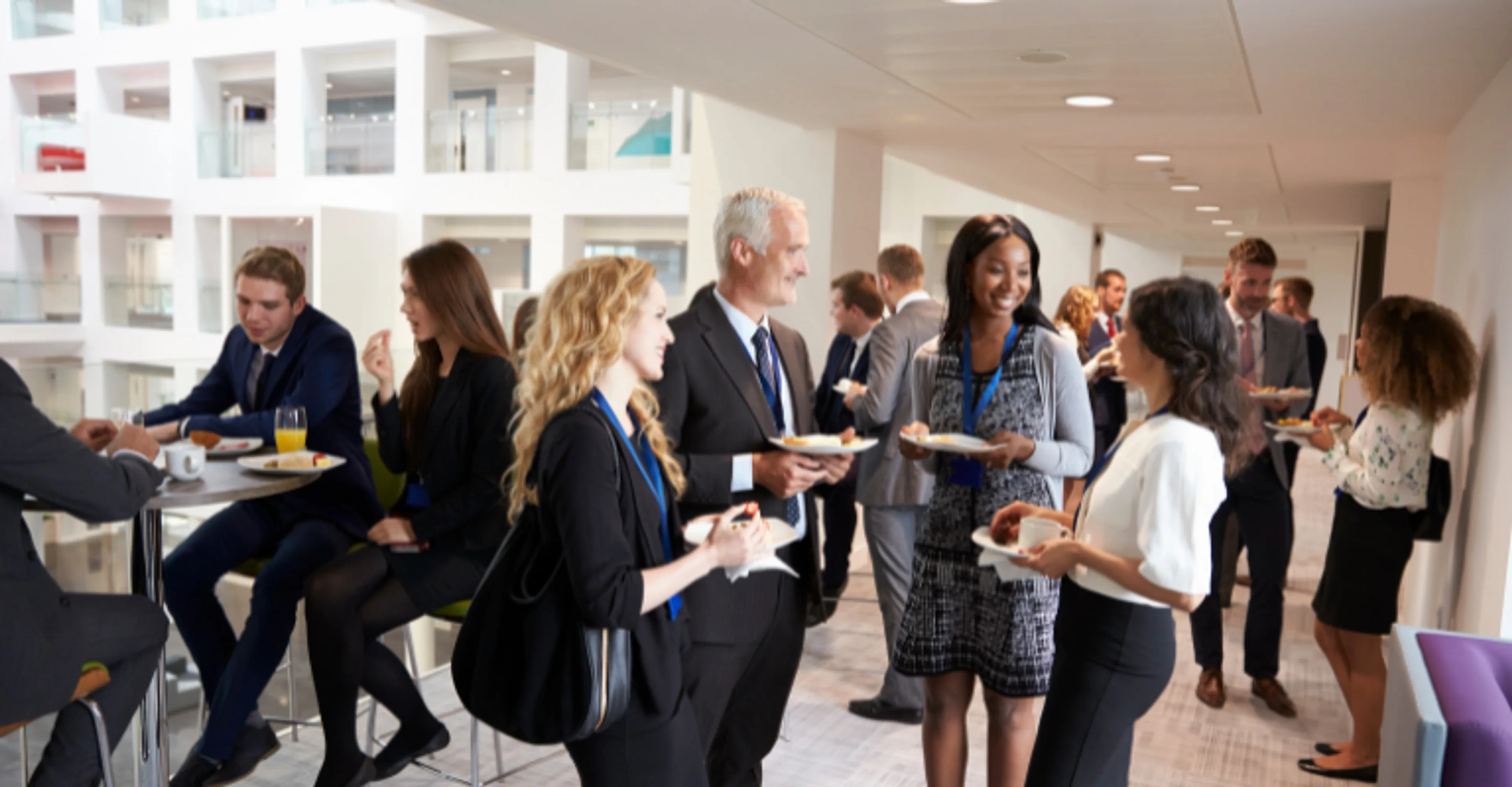 A large conference and exhibition venue in Dubai set up for a MICE event