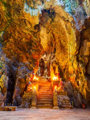 Marble Mountains in Danang with caves, temples, and lush natural scenery