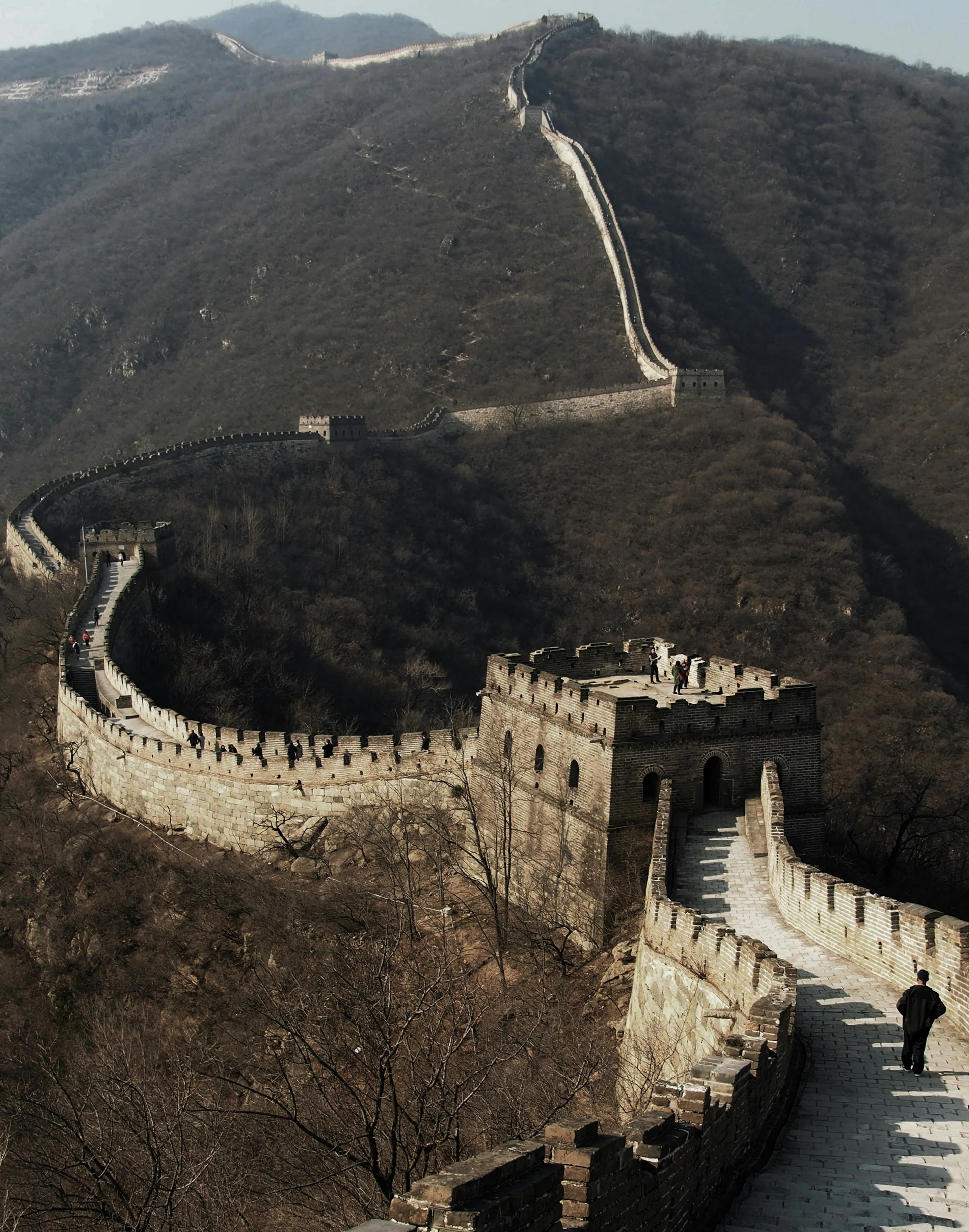 The Great Wall of China winding through hills near Beijing