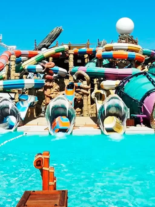Yas Waterworld Abu Dhabi with water slides and wave pools