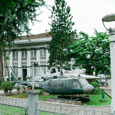 War Remnants Museum in Ho Chi Minh City with historical military exhibits