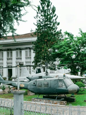 War Remnants Museum in Ho Chi Minh City with historical military exhibits