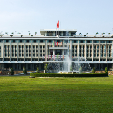Reunification Palace in Ho Chi Minh City with historic government architecture