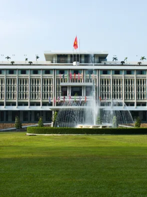 Reunification Palace in Ho Chi Minh City with historic government architecture
