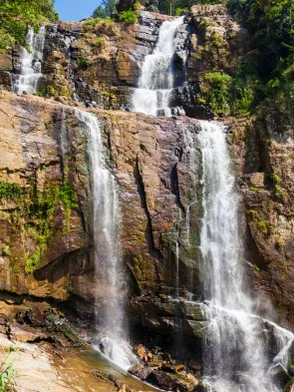Ramboda Falls cascading through Sri Lanka's hill country