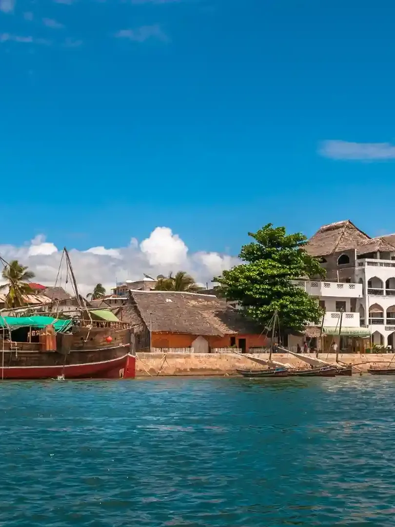 Historic Swahili architecture and narrow streets in Lamu Old Town