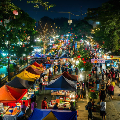 Lamai Sunday Night Market with local handicrafts and street food