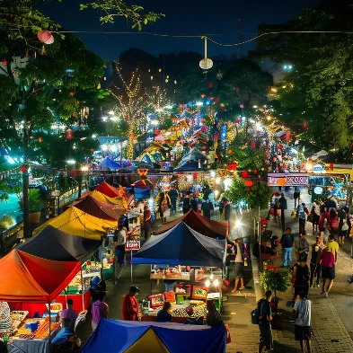 Lamai Sunday Night Market with local handicrafts and street food