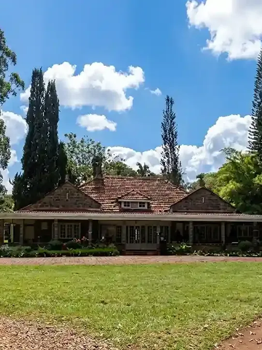 Historic Karen Blixen Museum house with gardens in Nairobi, Kenya