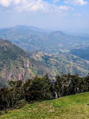 Panoramic hill country views from Moon Plains in Nuwara Eliya