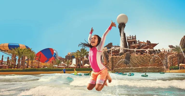 Water slides at a Dubai water park