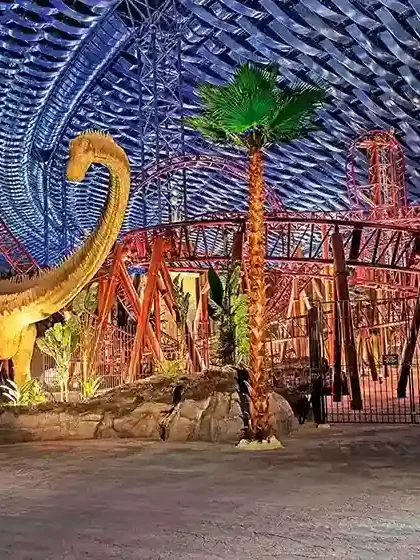 IMG Worlds of Adventure indoor park with Marvel and dinosaur themed zones