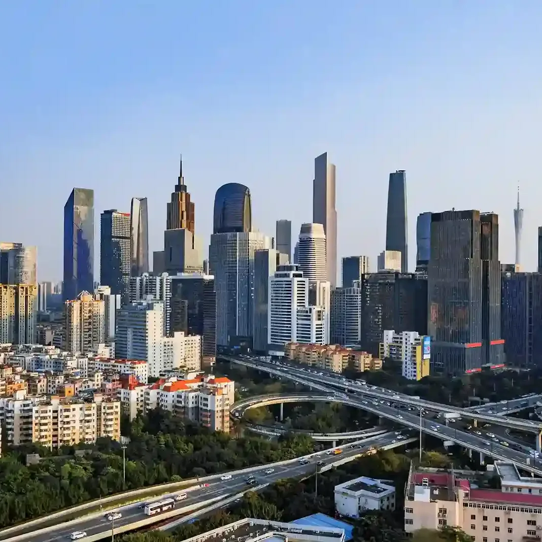 Guangzhou skyline and Pearl River cityscape in southern China