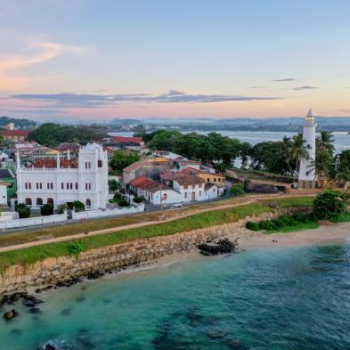Galle Fort with colonial architecture and historic streets along Sri Lanka's southern coast