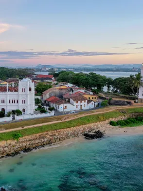 Galle Fort with colonial architecture and historic streets along Sri Lanka's southern coast
