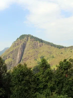 Ella Rock trekking route overlooking valleys and tea plantations