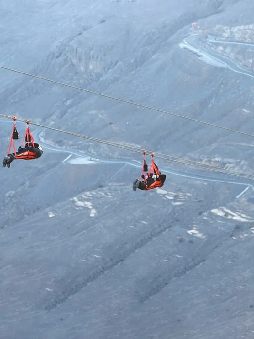 Adventure zipline experience at Jebel Jais mountain in Ras Al Khaimah