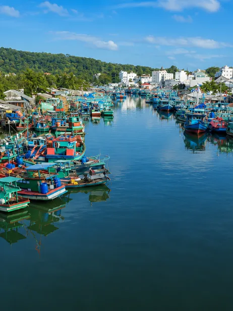 Duong Dong Night Market in Phu Quoc with seafood stalls and vibrant nightlife