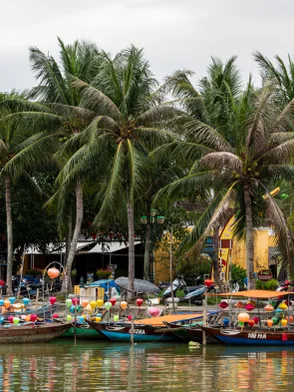 Hoi An Ancient Town with lantern-lit streets and historic riverside buildings
