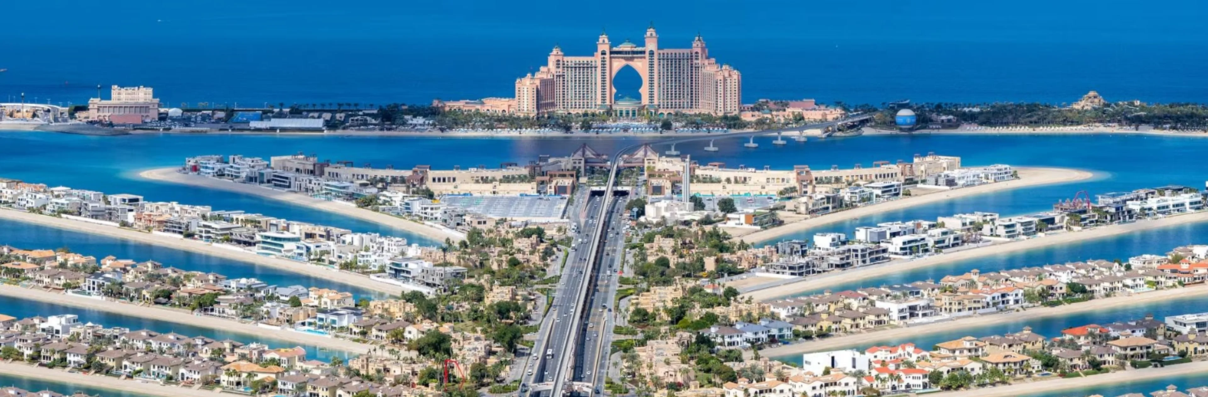 Aerial view of Palm Jumeirah in Dubai