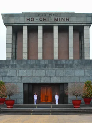 Ho Chi Minh Mausoleum in Hanoi with grand architecture and landscaped surroundings