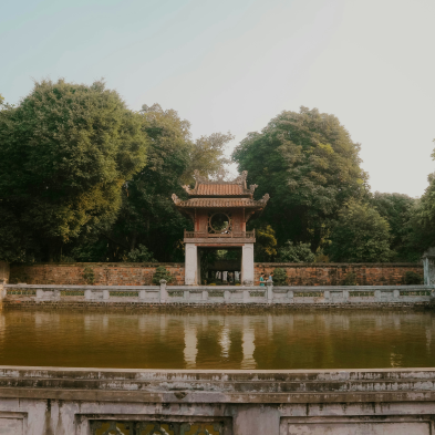 Temple of Literature in Hanoi with traditional Vietnamese architecture and peaceful courtyards