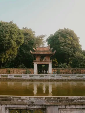 Temple of Literature in Hanoi with traditional Vietnamese architecture and peaceful courtyards