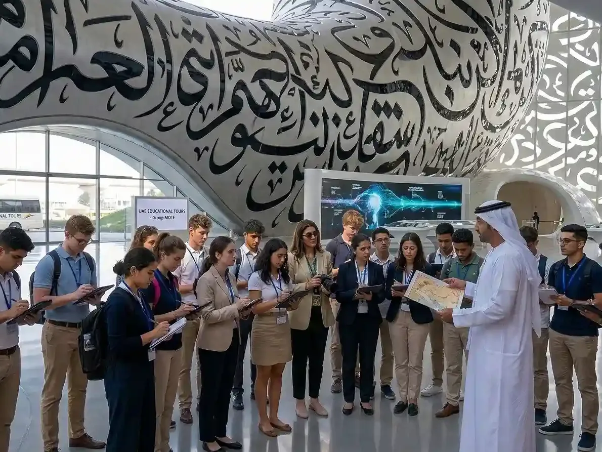 Architecture students exploring modern UAE skyscrapers and iconic buildings