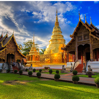Wat Phra Singh temple with Lanna architecture in Chiang Mai