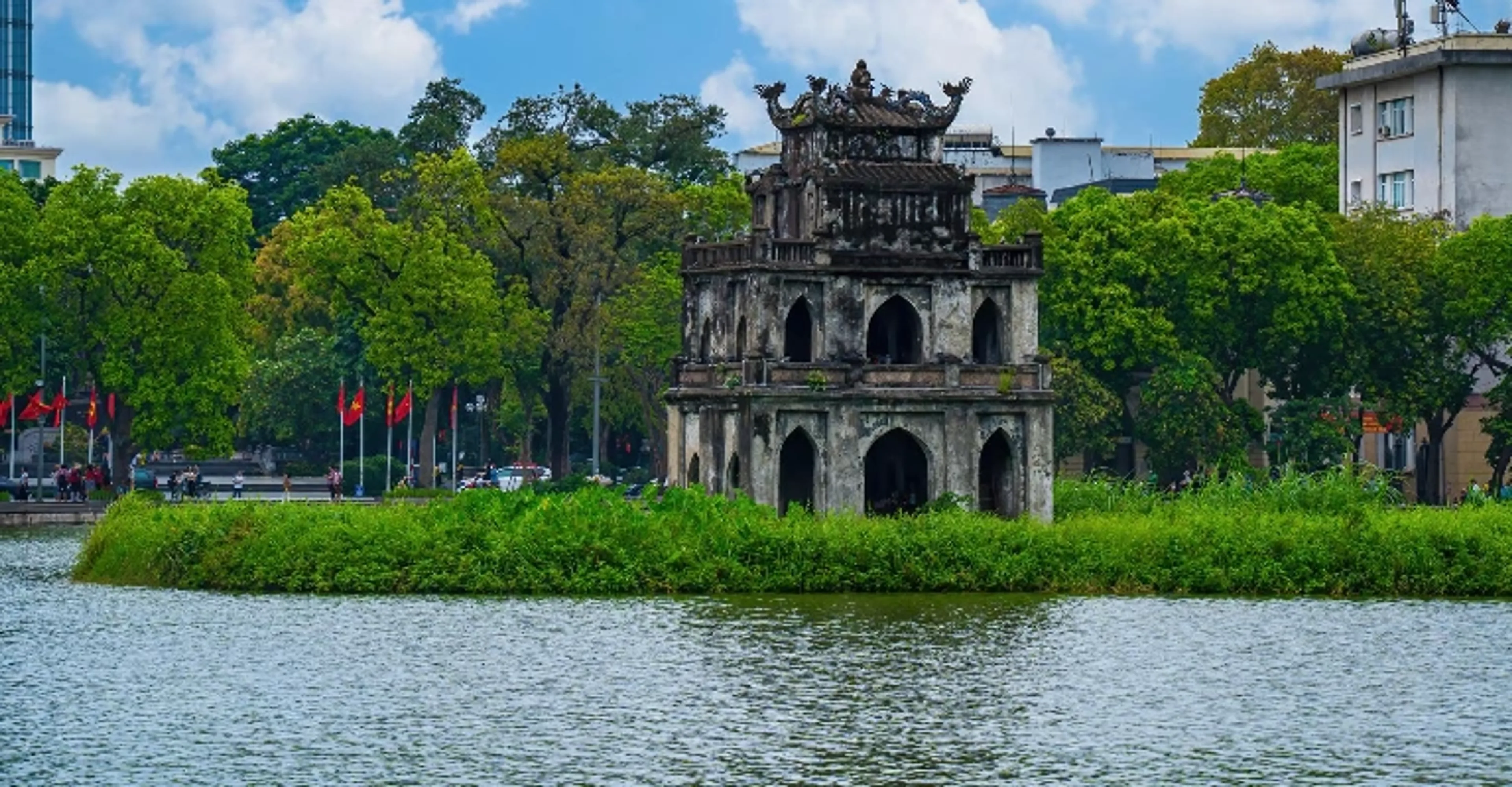 Hanoi Old Quarter with traditional Vietnamese streets and historic architecture