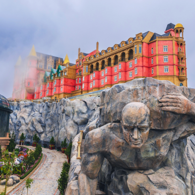 Bana Hills in Danang with mountain views, gardens, and cable car rides